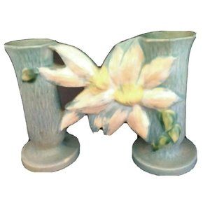 Vintage Castle Gate Bud Vase Roseville Art Pottery Signed Roseville